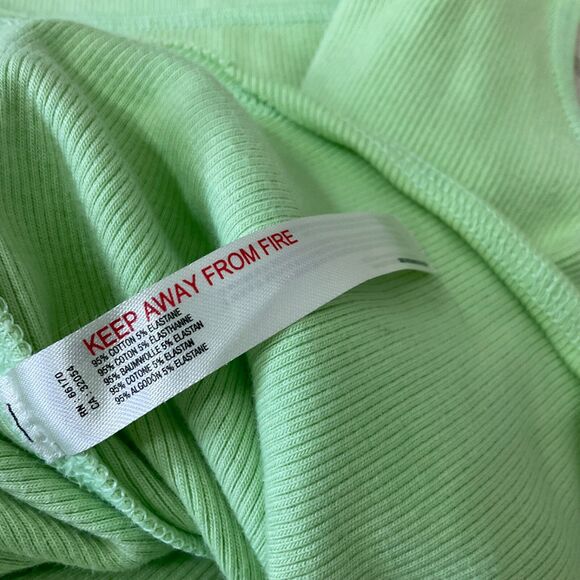 Free People Movement Throw and Go Tank Top M lime sq. Neck ribbed rounded hem - Picture 8 of 9